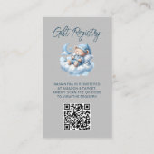 Niedliche Aquarellbär Babydusche QR-Code Begleitkarte (Vorderseite)
