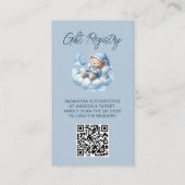 Niedliche Aquarellbär Babydusche QR-Code Begleitkarte (Vorderseite)