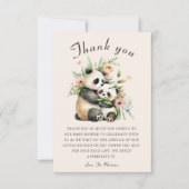 Niedliche Aquarellbären & Blume Kinderdusche Dankeskarte (Vorderseite)