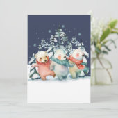 Niedliche Aquarellbären Feiertagskarte (Stehend Vorderseite)