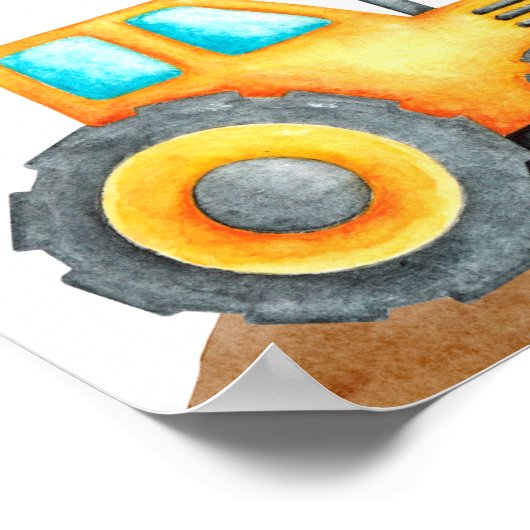 Niedliche Aquarellbauweise Geburtstag Poster (Ecke)