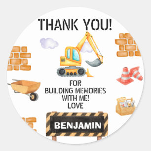 Niedliche Aquarellbauweise Geburtstag Runder Aufkleber