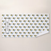 Niedliche Aquarellbiene mit fröhlichem Lächeln Badehandtuch (Badehandtuch)