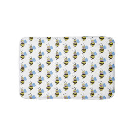 Niedliche Aquarellbiene mit fröhlichem Lächeln Badematte