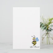 Niedliche Aquarellbiene mit fröhlichem Lächeln Briefpapier (Stehend Vorderseite)