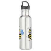 Niedliche Aquarellbiene mit fröhlichem Lächeln Edelstahlflasche (Rückseite)