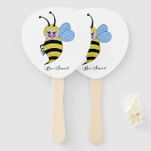 Niedliche Aquarellbiene mit fröhlichem Lächeln Fächer (Vorne und Hinten)