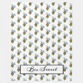 Niedliche Aquarellbiene mit fröhlichem Lächeln Fleecedecke