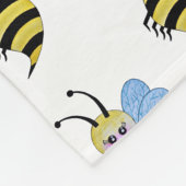 Niedliche Aquarellbiene mit fröhlichem Lächeln Fleecedecke (Ecke)