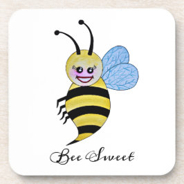 Niedliche Aquarellbiene mit fröhlichem Lächeln Getränkeuntersetzer
