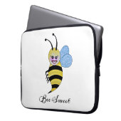 Niedliche Aquarellbiene mit fröhlichem Lächeln Laptopschutzhülle (Vorderseite Links)