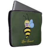 Niedliche Aquarellbiene mit fröhlichem Lächeln Laptopschutzhülle (Vorne Rechts)