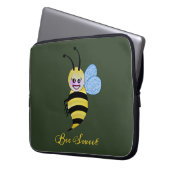 Niedliche Aquarellbiene mit fröhlichem Lächeln Laptopschutzhülle (Vorderseite Links)