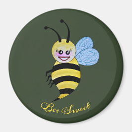 Niedliche Aquarellbiene mit fröhlichem Lächeln Magnet