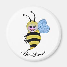 Niedliche Aquarellbiene mit fröhlichem Lächeln Magnet