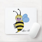 Niedliche Aquarellbiene mit fröhlichem Lächeln Mousepad (Mit Mouse)