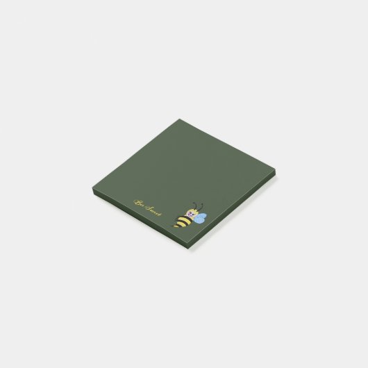 Niedliche Aquarellbiene mit fröhlichem Lächeln Post-it Klebezettel (angewinkelt)