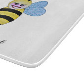 Niedliche Aquarellbiene mit fröhlichem Lächeln Schneidebrett (Ecke)