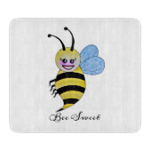 Niedliche Aquarellbiene mit fröhlichem Lächeln Schneidebrett (Vorderseite)