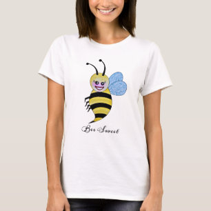 Niedliche Aquarellbiene mit fröhlichem Lächeln T-Shirt