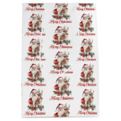 Niedliche Aquarellbild bei Santa Rentier Mittlere Geschenktüte (Vorderseite)