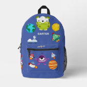 Niedliche Aquarellbilder Außerirdischen Muster Mon Bedruckter Rucksack (Vorderseite)