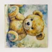 Niedliche Aquarellbilder eines Teddy-Bären Puzzle (Horizontal)