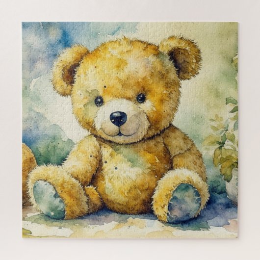 Niedliche Aquarellbilder eines Teddy-Bären Puzzle (Vertikal)