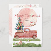 Niedliche Aquarellbilder Feiertagspostkarte (Vorne/Hinten)