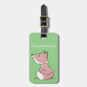 Niedliche Aquarellbilder für Babyfuchs Gepäckanhänger