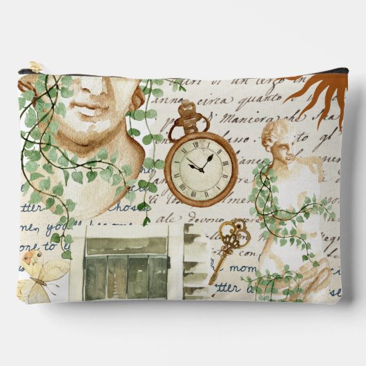 Niedliche Aquarellbilder im Hintergrund Zubehörtasche (Vorderseite)