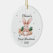 Niedliche Aquarellblase - Das erste Weihnachtsfest Keramik Ornament (Rechts)