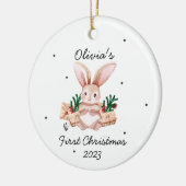 Niedliche Aquarellblase - Das erste Weihnachtsfest Keramik Ornament (Links)