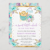 Niedliche Aquarellblume Osterzecke Kinderdusche Einladung (Vorne/Hinten)