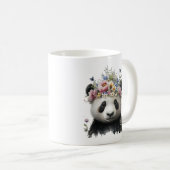 Niedliche Aquarellblume Panda Kaffeetasse (VorderseiteRechts)
