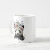 Niedliche Aquarellblume Panda Kaffeetasse (Vorderseite Links)