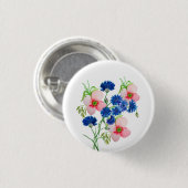 Niedliche Aquarellblumen Button (Vorne & Hinten)