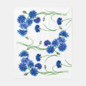 Niedliche Aquarellblumen Fleecedecke (Vorderseite)