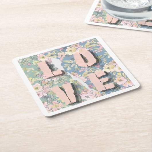 Niedliche Aquarellblumen-LIEBE Untersetzer (angewinkelt)