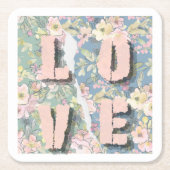 Niedliche Aquarellblumen-LIEBE Untersetzer (Vorderseite)