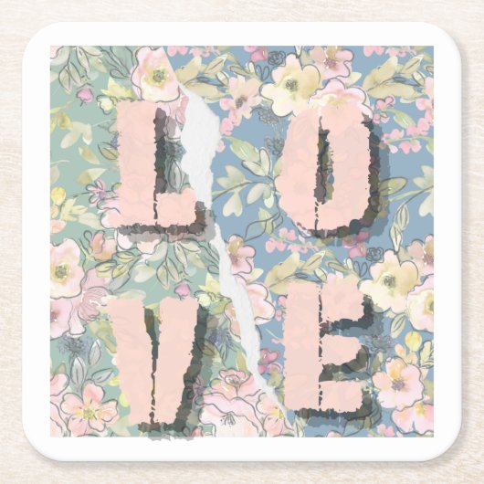 Niedliche Aquarellblumen-LIEBE Untersetzer (Vorderseite)