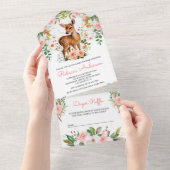 Niedliche Aquarellblütendusche All In One Einladung (Abreißen)