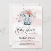 Niedliche Aquarellblütendusche Einladung (Vorderseite)