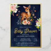 Niedliche Aquarellblütendusche Folieneinladung (Vorderseite)