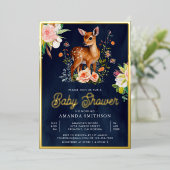 Niedliche Aquarellblütendusche Folieneinladung (Stehend vorne)