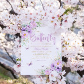 Niedliche Aquarellblütenschmetterlingswaage Girl B Einladung