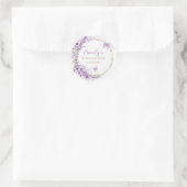 Niedliche Aquarellblütenschmetterlingswaage Girl B Runder Aufkleber (Tasche)