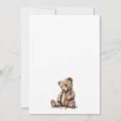 Niedliche Aquarellbrasse Teddy Bear Babydusche Einladung (Rückseite)