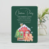 Niedliche Aquarellbrötchen Menschen auf Grün Einladung (Stehend Vorderseite)