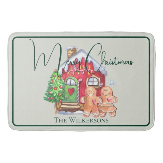 Niedliche Aquarellbrötchen Menschen auf Sendung Badematte (Vorderseite)